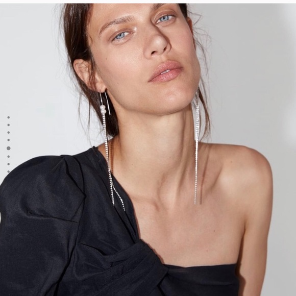 Zara Asymmetrical Black Top NWOT - Picture 5 of 8